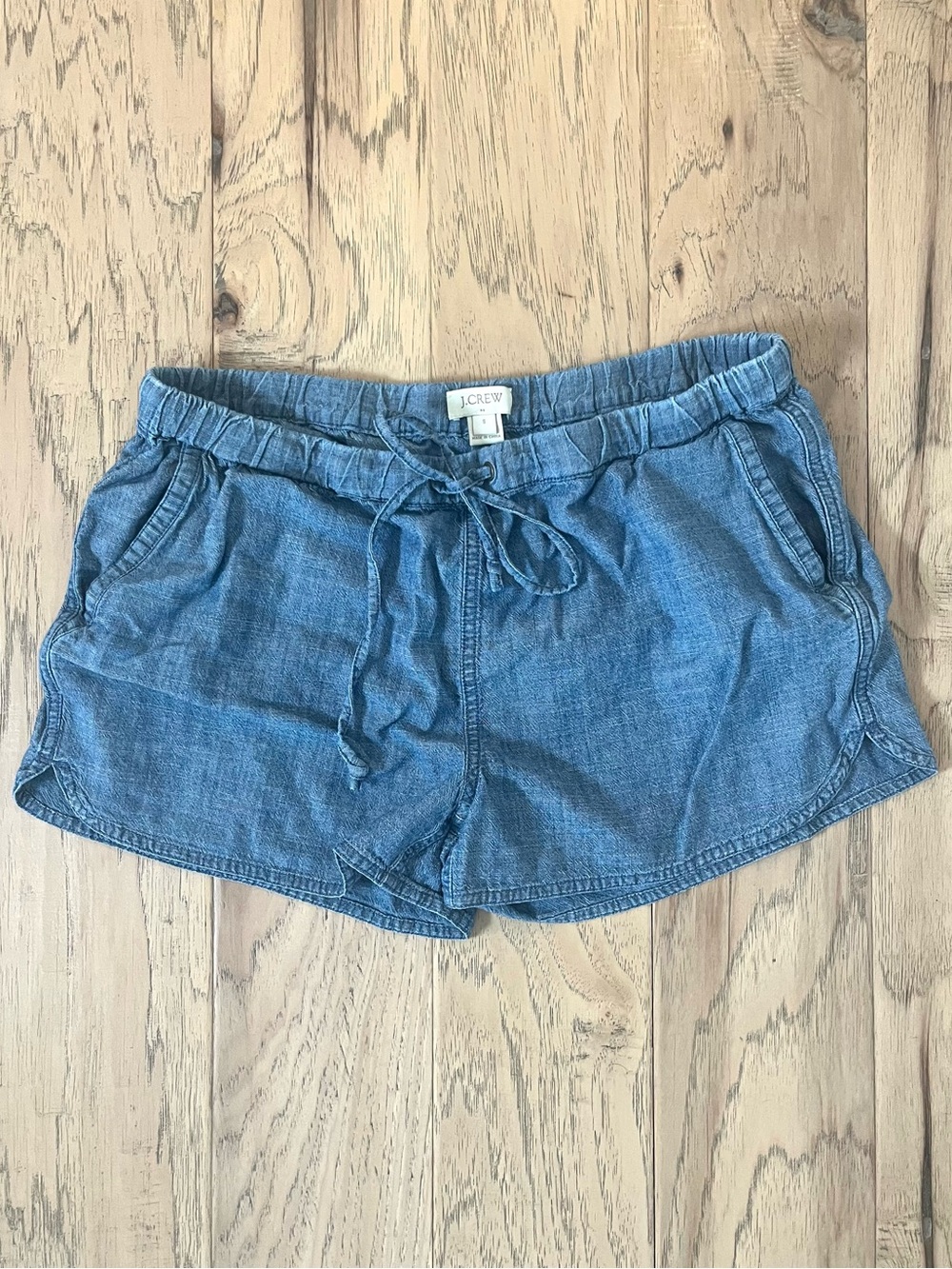 J. Crew Light Wash Chambray Drawstring Shorts, size S